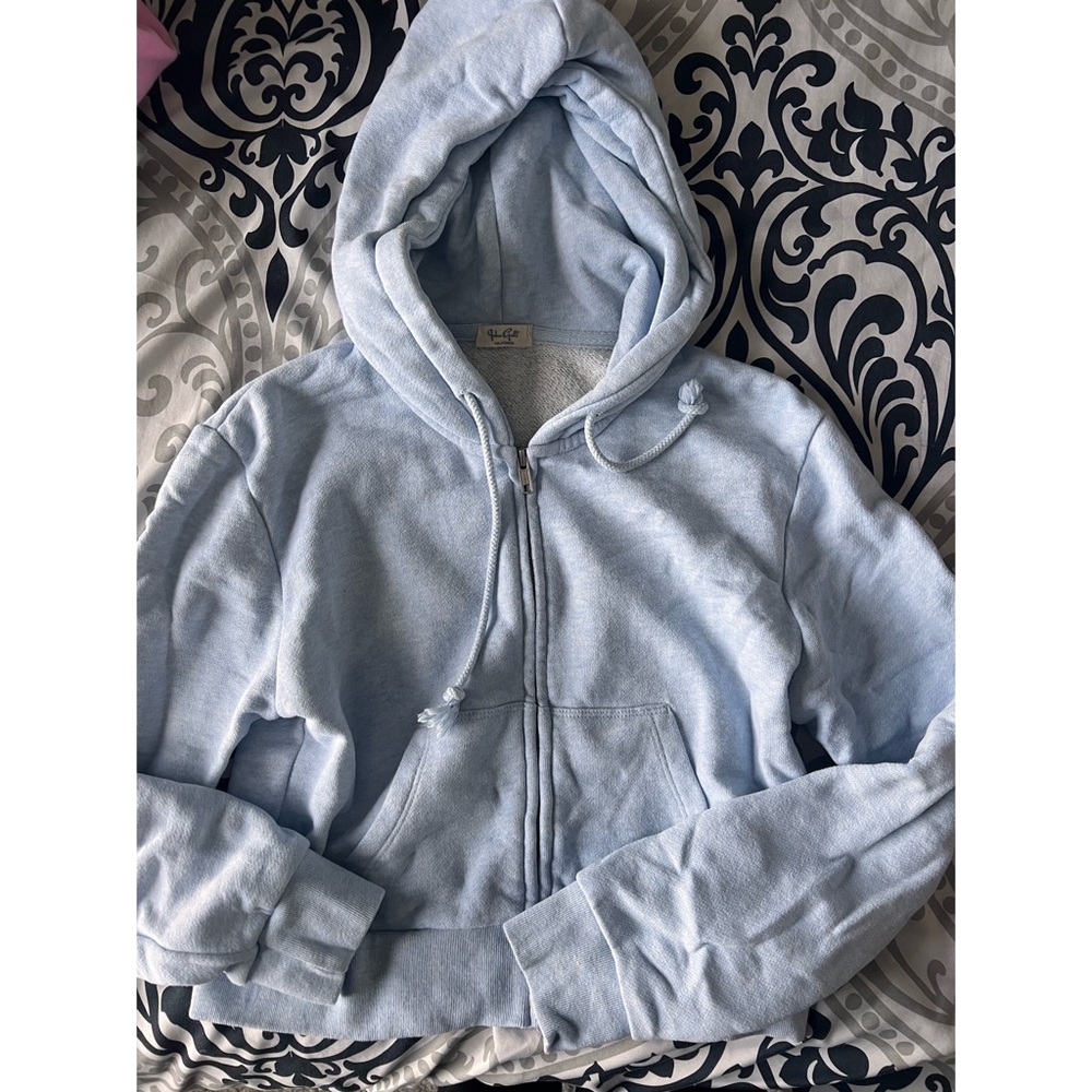 john galt cropped zip up hoodie